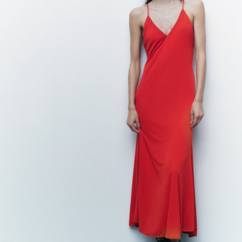 Zara red midi dress